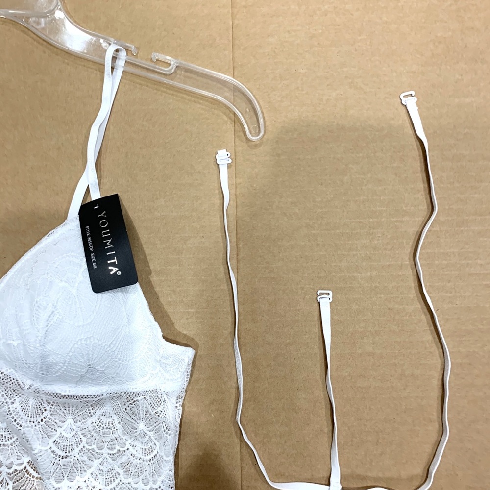 Lace White Padded Pull Over Bralette - Picture 7 of 8